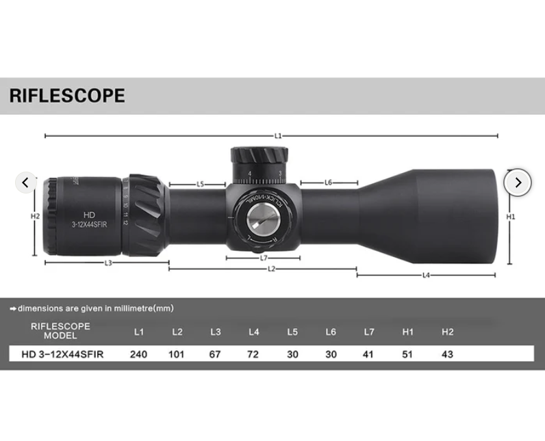 HD  3-12X44SFIR  FFP