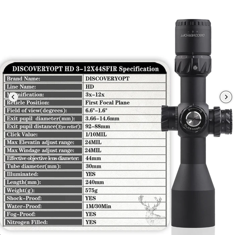 HD  3-12X44SFIR  FFP