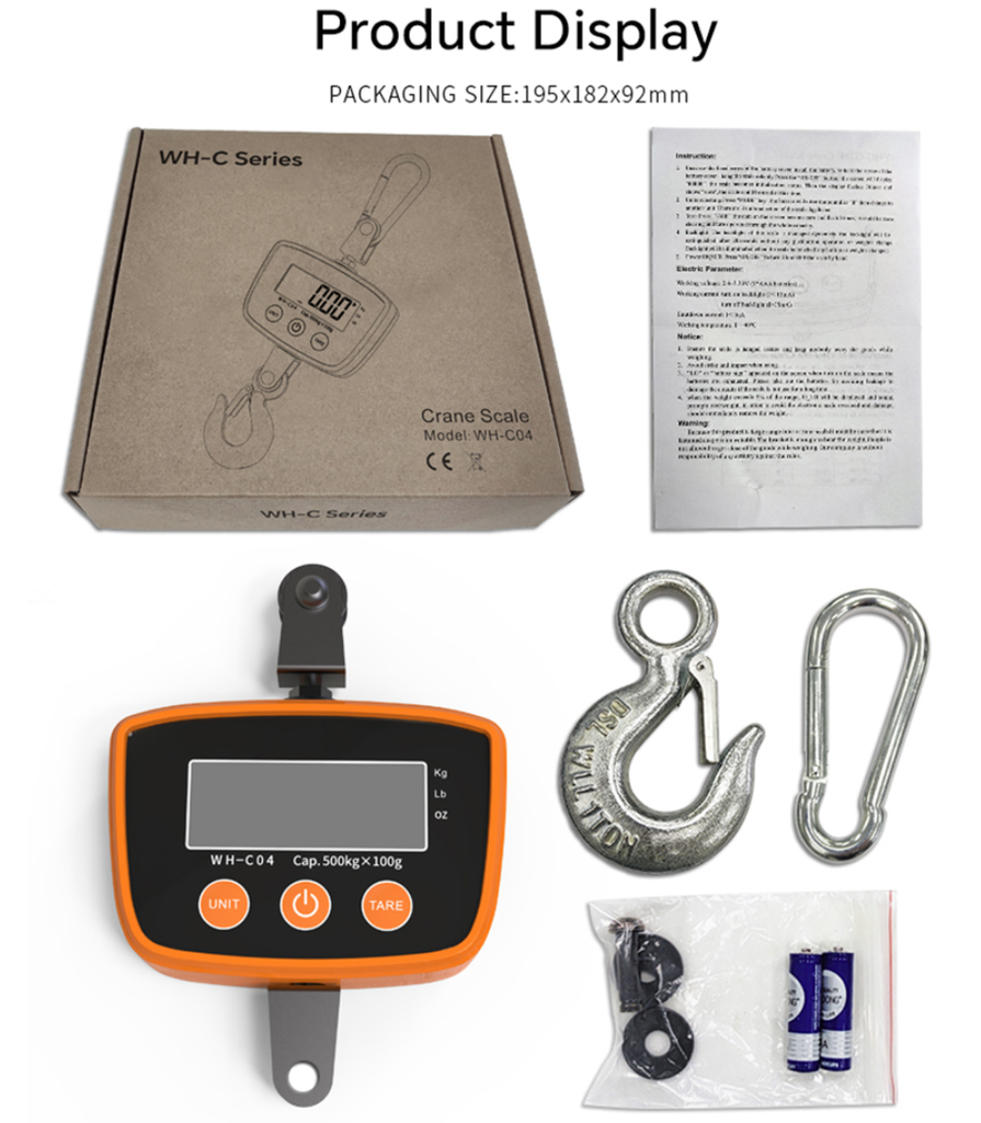 High Precision WH-C04 Portable LCD Display Electronic Scale 500kg/100g