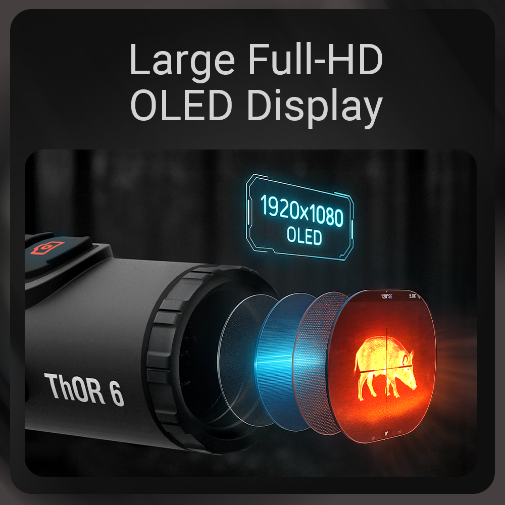 THOR 6 Elite Thermal Rifle scope, 3-24x, 640x512, 12μm, <15mk NETD, built-in LRF